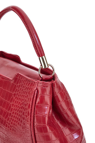 Borsa rossa effetto coccodrillo con manico rigido Laura Biagiotti LB25W-262-1