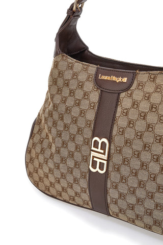 Borsa logata marrone con manico a spalla Laura Biagiotti LB25W-255-6