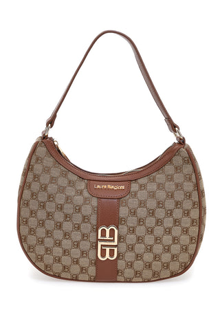 Borsa logata marrone a spalla con dettaglio logo Laura Biagiotti LB25W-255-7