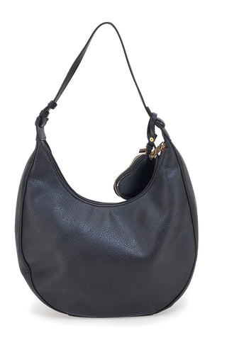 Borsa hobo nera con portamonete a cuore Lancetti LL25W-100-3