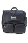 Schwarzer Rucksack mit doppelter Vordertasche Guido Vietri K30,365,B016
