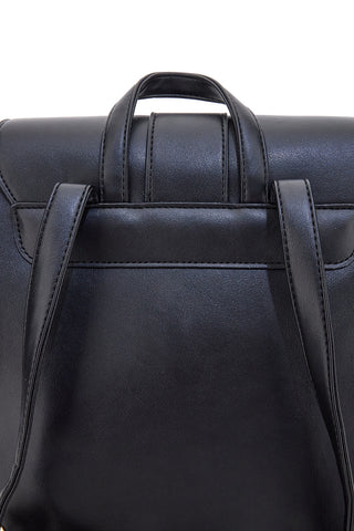 Schwarzer Rucksack mit doppelter Vordertasche Guido Vietri K30,365,B016