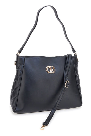 Borsa nera con dettagli trapuntati Guido Vietri K30,369,B015