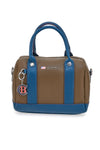 Borsa marrone e blu con doppi manici Cotton Belt K19,045,B028