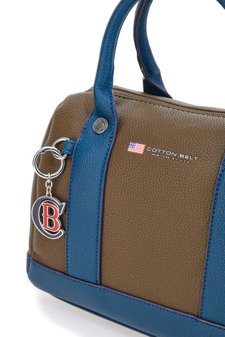 Borsa marrone e blu con doppi manici Cotton Belt K19,045,B028