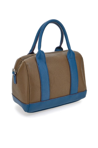Borsa marrone e blu con doppi manici Cotton Belt K19,045,B028