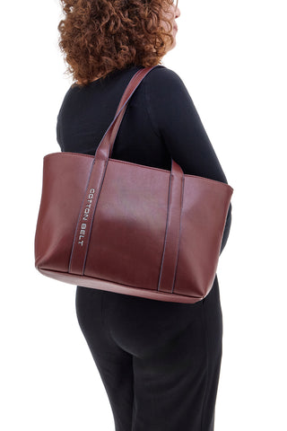 Borsa shopping bordò con tasche interne Cotton Belt K19,040,009