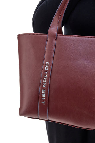 Burgunderfarbene Einkaufstasche mit Innentaschen Cotton Belt K19.040.009