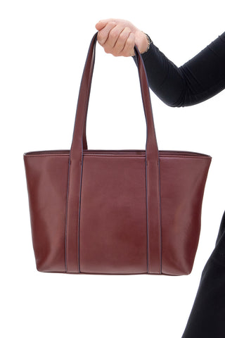 Burgunderfarbene Einkaufstasche mit Innentaschen Cotton Belt K19.040.009