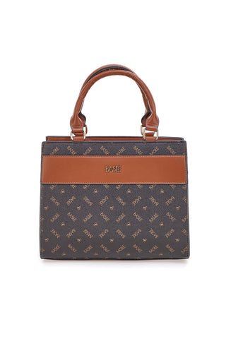 Borsa marrone con doppi manici Basile BA1146LOG