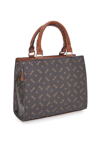 Borsa marrone con doppi manici Basile BA1146LOG