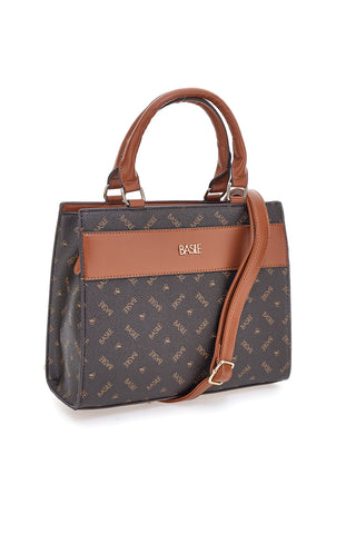Borsa marrone con doppi manici Basile BA1146LOG