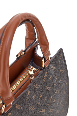 Borsa marrone con doppi manici Basile BA1146LOG