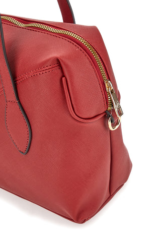 Borsa rossa con doppi manici e tracolla removibile Basile BA1309SAF