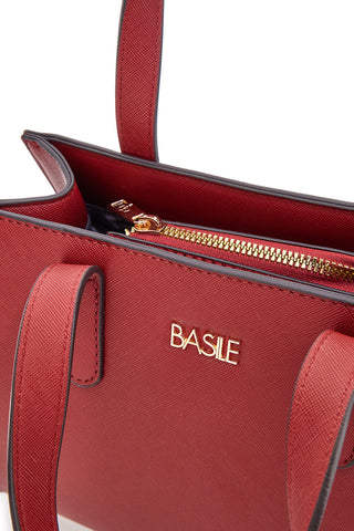 Borsa a mano rossa con tracolla inclusa Basile Class BA11959SAF