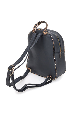 Basile BA1271N-MAC Rucksack mit Animal-Print und schwarzen Details