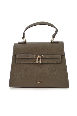 Borsa verde oliva con manico rigido Basile BA1134DOLL