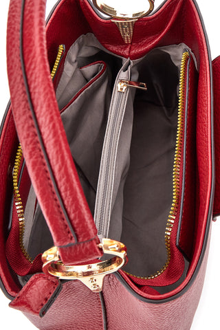 Basile CLASS BA1272DOLL Handtasche mit Innenfächern, Burgunderrot