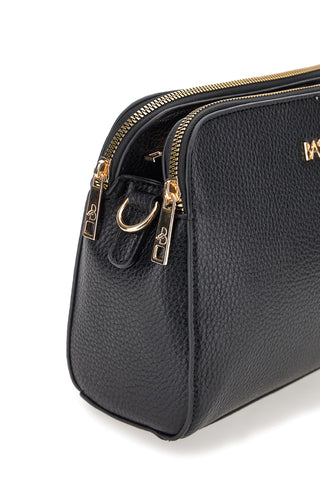 Borsa nera compatta con doppia zip Basile BA1274DOLL