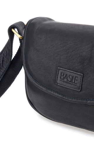 Basile BA3542DX Schwarze Handtasche aus echtem Leder
