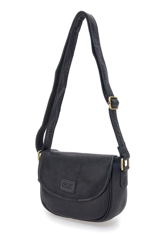 Basile BA3542DX Schwarze Handtasche aus echtem Leder