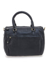 Basile BA3674DX Schwarze Handtasche aus echtem Leder mit Schulterriemen
