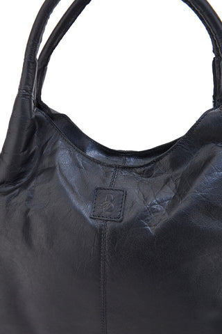 Basile CLASS BA3671TI Schwarze Handtasche aus echtem Leder mit zwei Henkeln