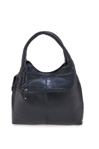 Basile CLASS BA3671TI Schwarze Handtasche aus echtem Leder mit zwei Henkeln
