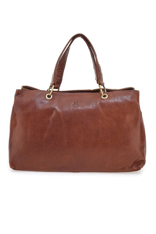 Borsa in pelle marrone con tracolla regolabile Basile BA3672TI