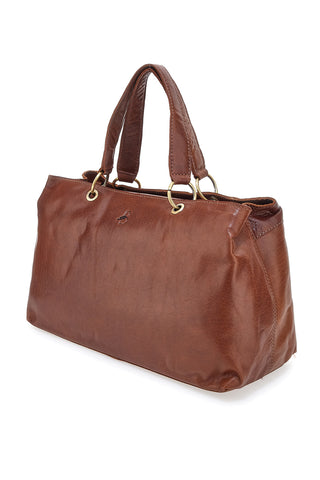 Basile BA3672TI Braune Ledertasche mit verstellbarem Schulterriemen