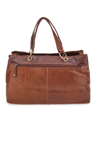 Basile BA3672TI Braune Ledertasche mit verstellbarem Schulterriemen