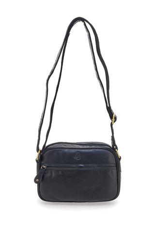 Borsa a tracolla nera compatta con zip Basile BA3543TI