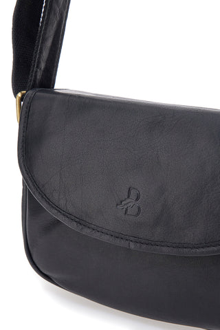 Basile CLASS BA3542TI Schwarze Klapptasche aus echtem Leder
