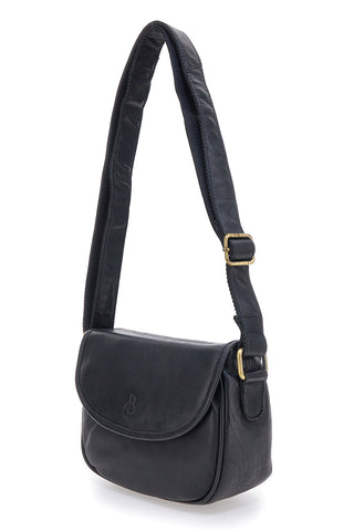Basile CLASS BA3542TI Schwarze Klapptasche aus echtem Leder