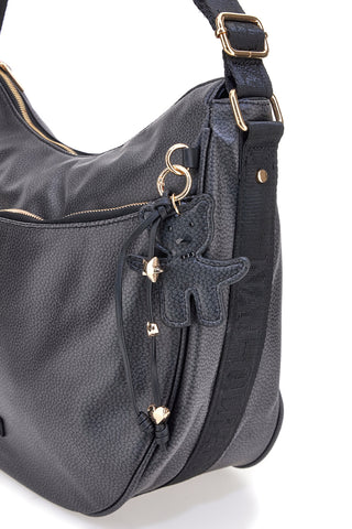 Borsa nera con charm e zip dorate Naj-Oleari 61329/BOBA13