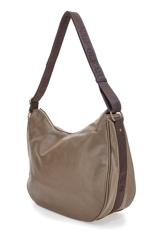 Borsa taupe con charm orsetto e zip dorate Naj-Oleari 61329/BOBA13