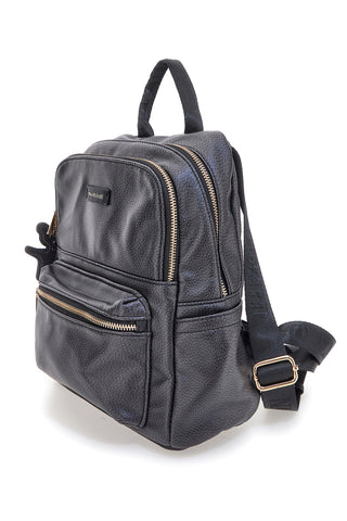 Naj-Oleari COB 62050/BOBA13 Schwarzer Rucksack mit Teddybär-Schlüsselanhänger