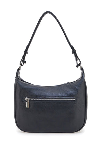 Schwarze Echtledertasche mit Schulterriemen, First Lady SL 68822