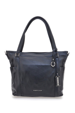 Borsa shopper nera con manici e tracolla inclusa First Lady SL 8251