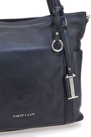 Schwarze Shoppertasche mit Henkeln und Schultergurt, inklusive First Lady SL 8251