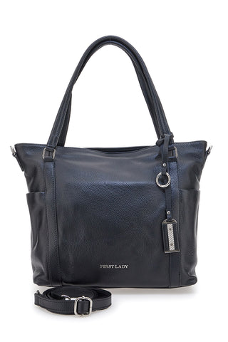 Schwarze Shoppertasche mit Henkeln und Schultergurt, inklusive First Lady SL 8251