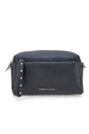 Borsa nera in vera pelle con tracolla e tasche interne First Lady SL 99138