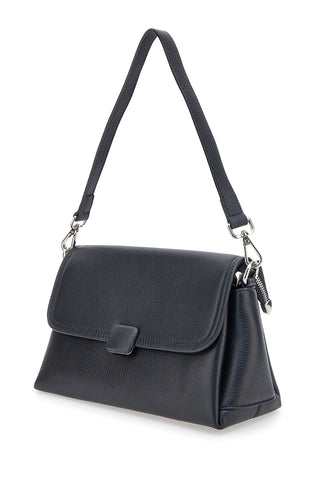 Schwarze Echtledertasche mit kurzem Henkel und Schulterriemen, First Lady SL 68870