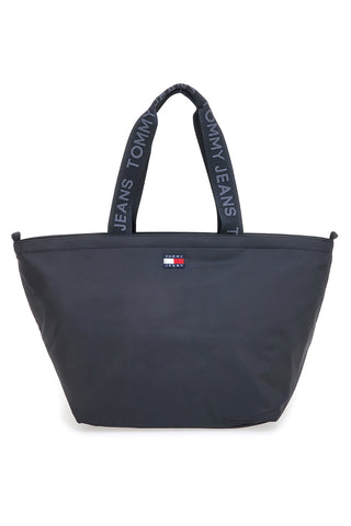 Borsa shopper blu in tessuto con manici logati Tommy Jeans Daily Tote