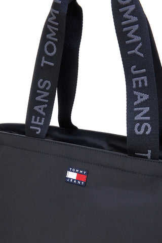 Borsa shopper blu in tessuto con manici logati Tommy Jeans Daily Tote