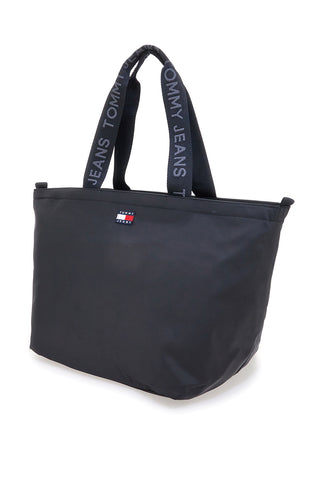 Borsa shopper blu in tessuto con manici logati Tommy Jeans Daily Tote