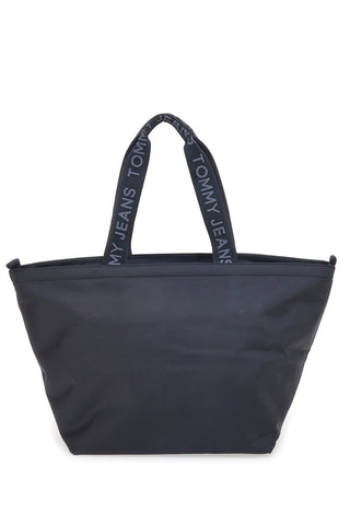 Borsa shopper blu in tessuto con manici logati Tommy Jeans Daily Tote