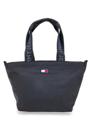 Borsa shopper mini nera in tessuto con manici logati Tommy Jeans Daily Mini Tote