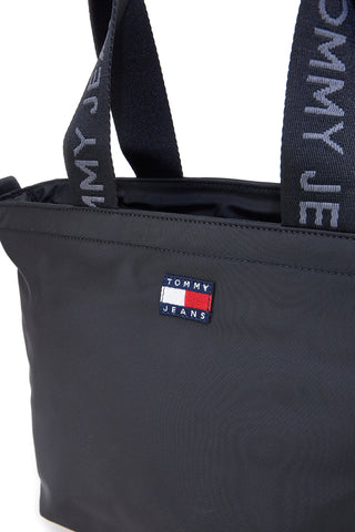Borsa shopper mini nera in tessuto con manici logati Tommy Jeans Daily Mini Tote
