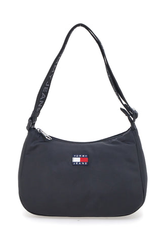 Borsa a spalla nera in tessuto con logo Tommy Jeans Shoulder Bag